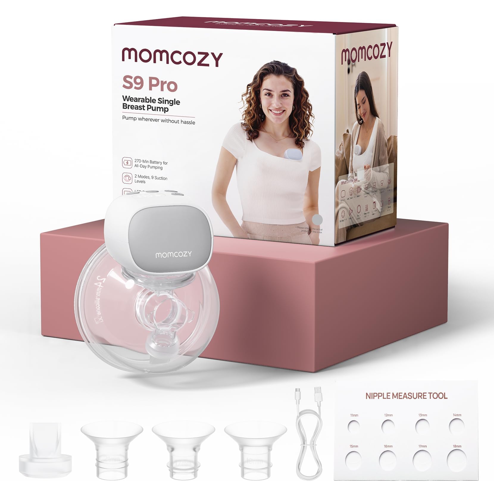 Momcozy S9 Pro 1, laktator, kolor szary
