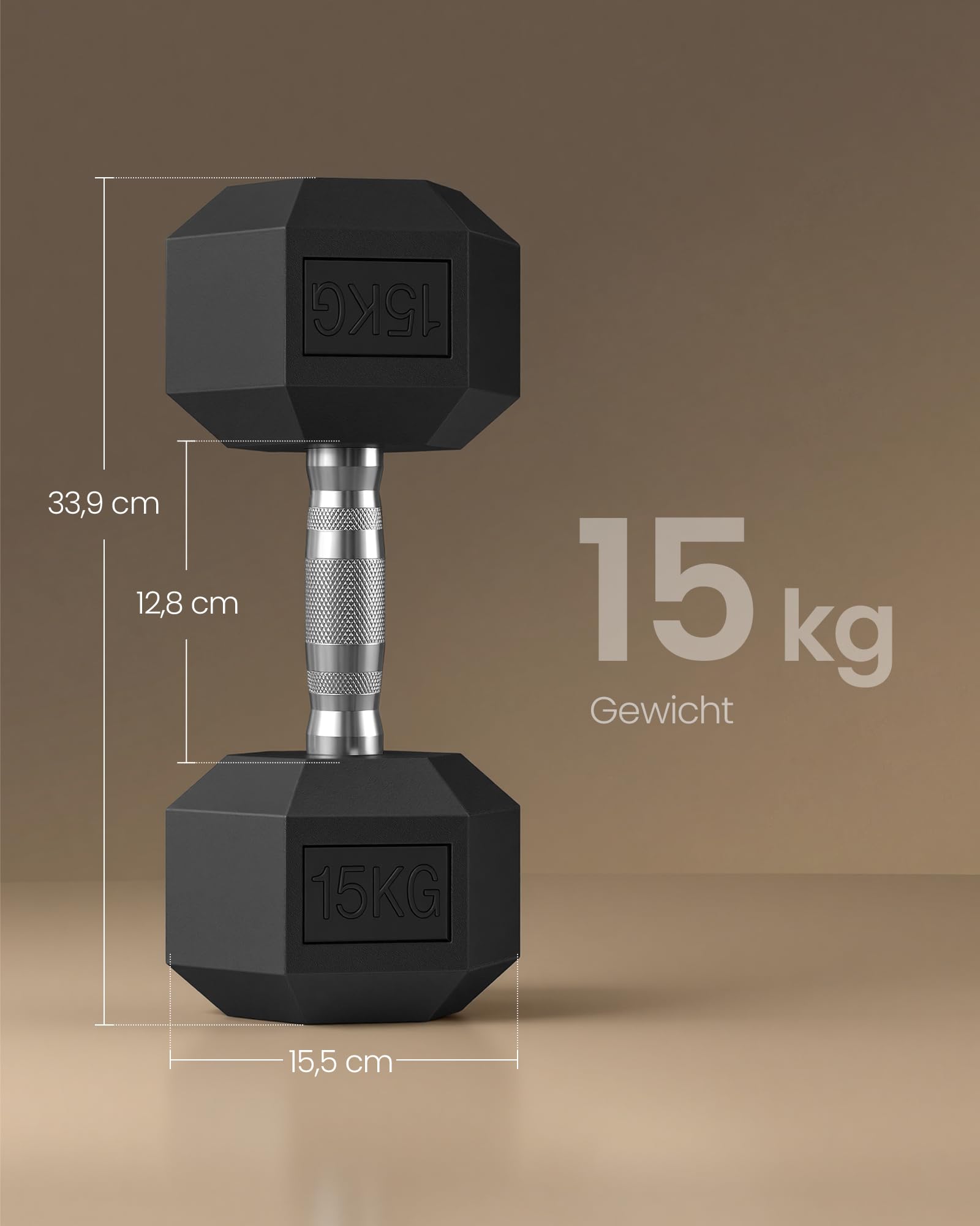 SONGMICS Kurzhanteln 10 kg, 12,5 kg, 15 kg, 20 kg,Hexagon Hanteln aus Gusseisen
