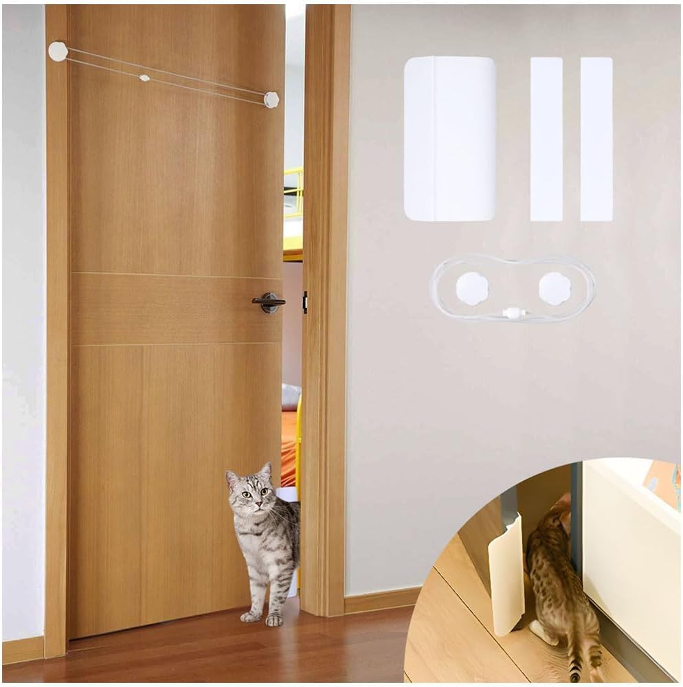 JapardPets Automotive Door Opener, Automatic Lockable Pet Dog Door Automatic Gate Opener Dogs Cats Door, Cat Private Handle Pet Door for Bedroom Bathroom - Push to Open Pet Private Access Door