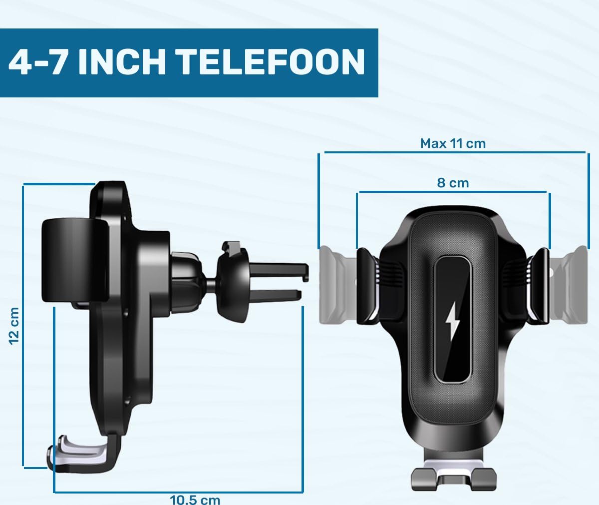 Ishiva Caricabatterie wireless per telefono da 15 W con adattatore di ricarica, ricarica rapida, supporto per telefono girevole a 360° per cruscotto, griglia di ventilazione, parabrezza