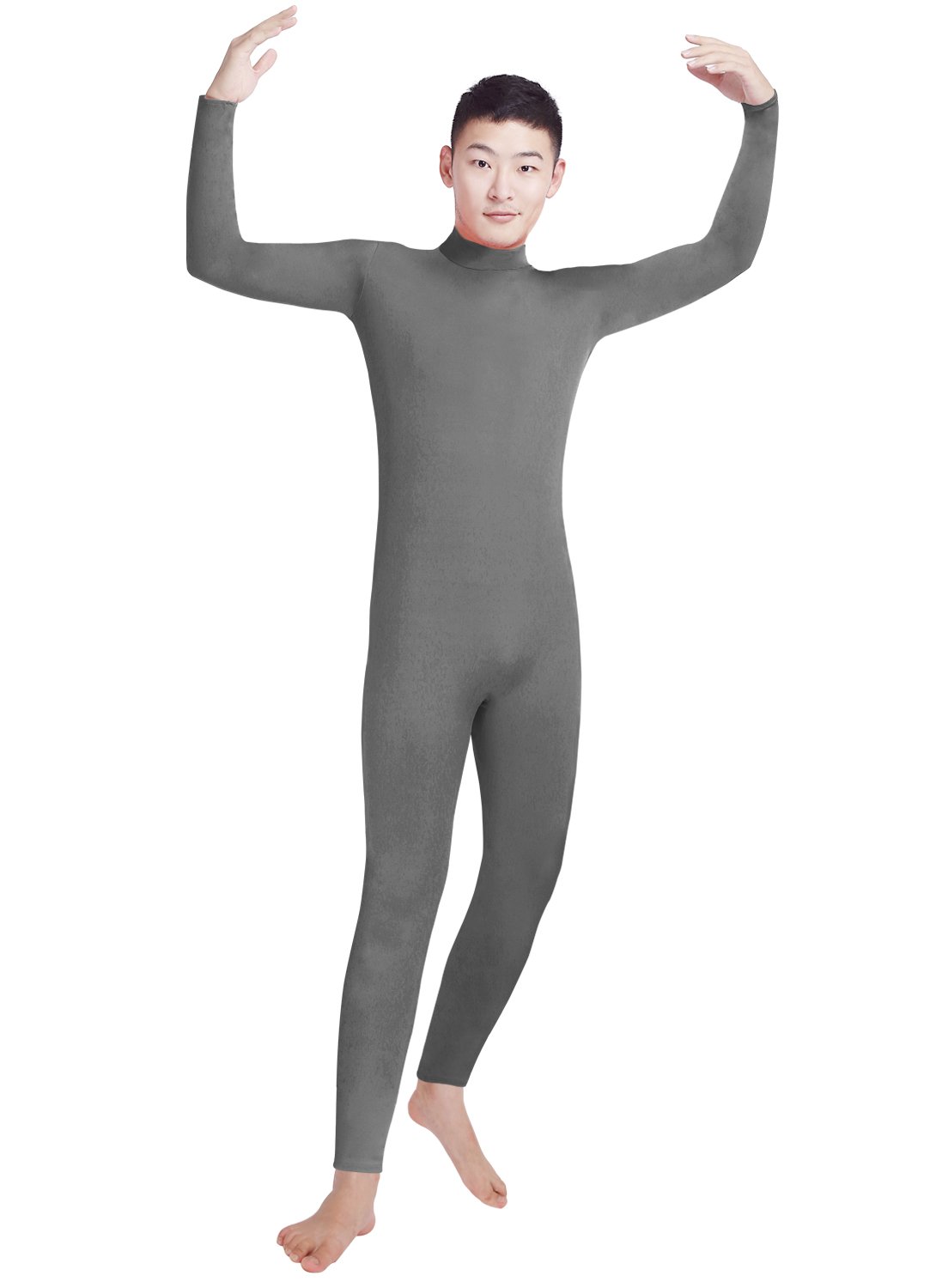 Shinningstar Boys' Men's Zentai Unitard Spandex Turtleneck Long Sleeve Dancewear Bodysuit