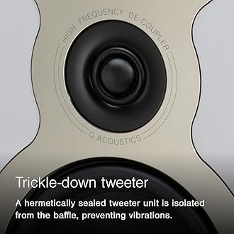 Q ACOUSTICS 3050c Floorstanding Speakers - Pair - 2x 5.5 Continuous Curved Cone Bass Driver, Point-to-Point Braced, HPE (Pressure Equalised) Cabinet, Stereo Speakers for Home Theatre (Pin Oak)