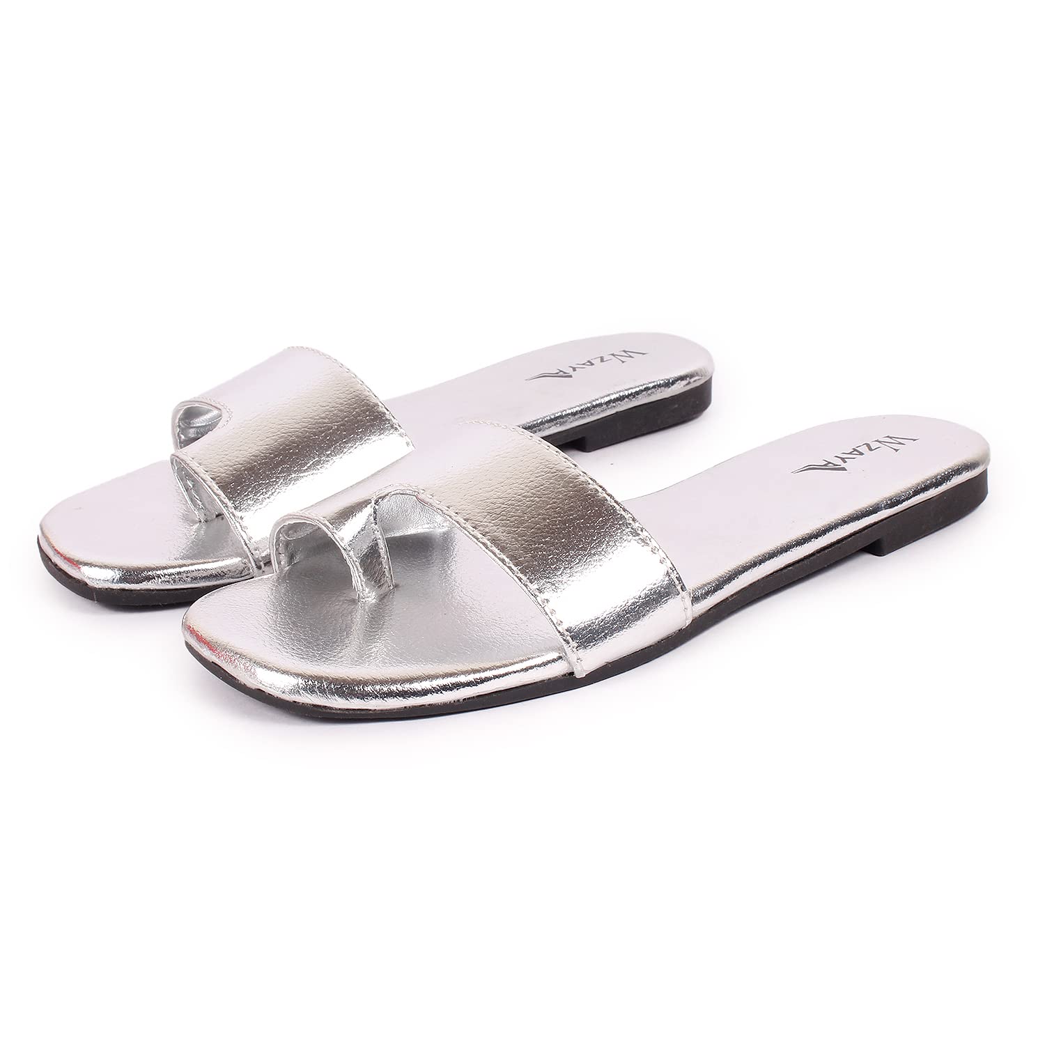WOMEN FASHION FLAT SILVER SLIPPERS (B0C59LVKBT) Amazon Price History, Amazon Price Tracker