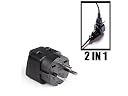 OREI India to Israel, Gaza, Palestine & More (Type H) Travel Adapter Plug - 2 in 1 - CE Certified - RoHS Compliant - 4 Pack - Black Color (P21-14-4PK) gallery image