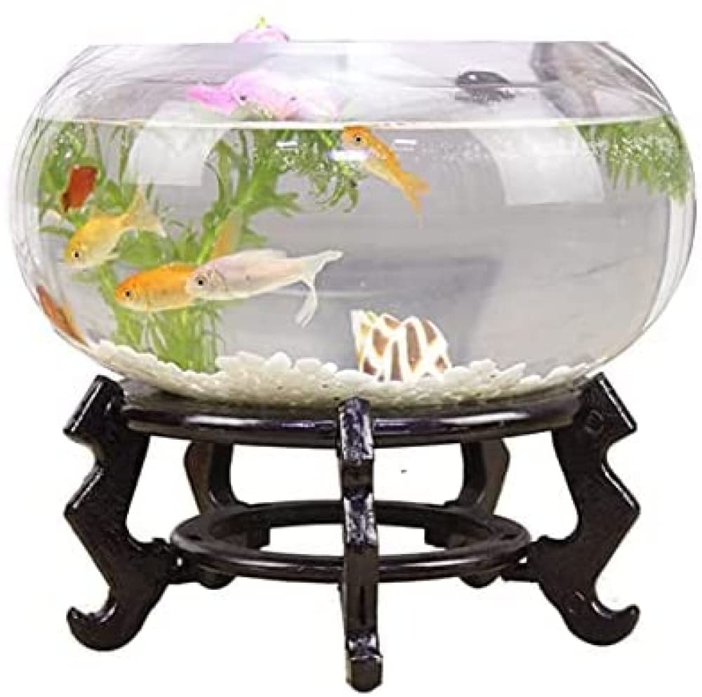 YXSH Acquario per Pesci Rossi Rotondo Trasparente Acquario per Pesci in Vetro Creativo Ecologico Grande Vaso per Acquario Idroponico Tartaruga