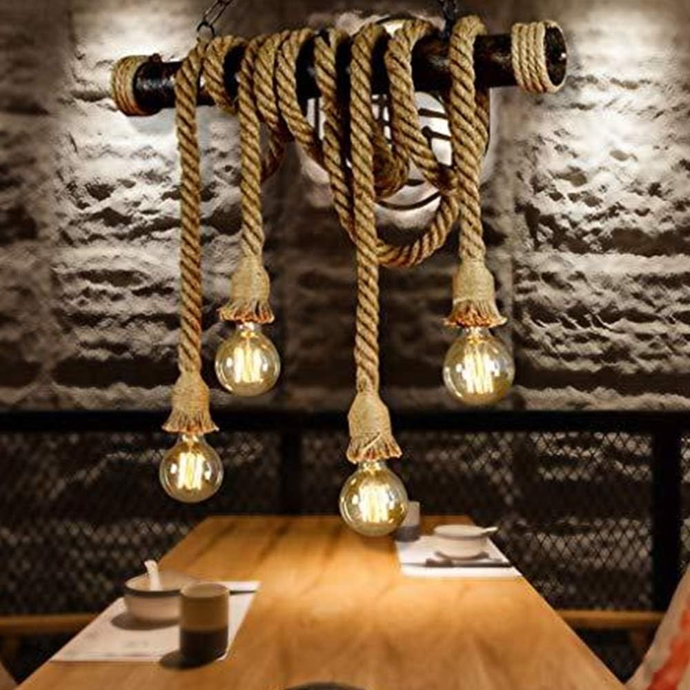 Lampes de Plafond tissées à la main en chanvre pour un intérieur chaleureux