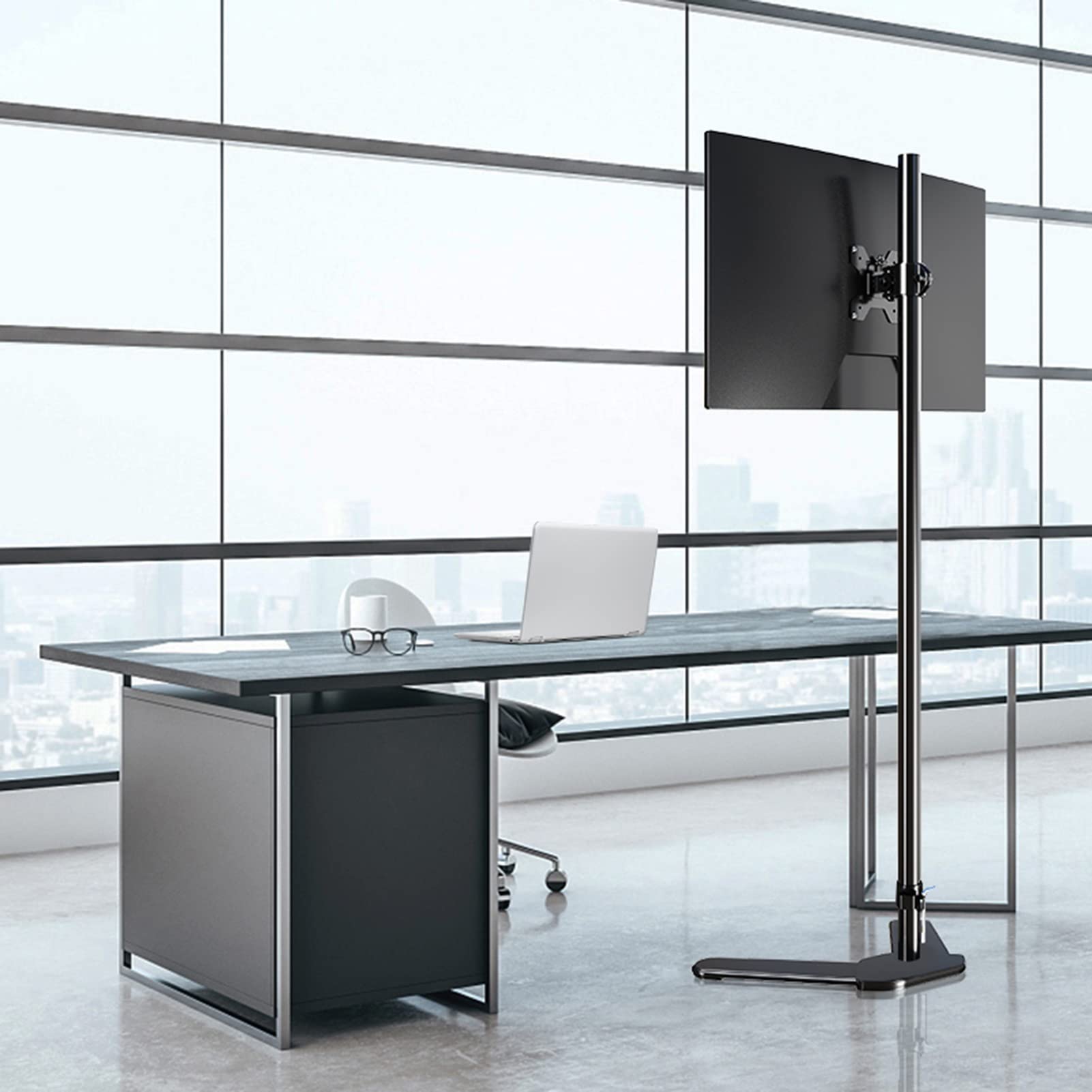 YCQYM Soporte para TV para televisores de 14 a 32 Pulgadas, Soporte de Suelo Que Ahorra Espacio con Almacenamiento de Herramientas, Compatible con MAX VESA, Altura Ajustable, Ideal para Uso en el