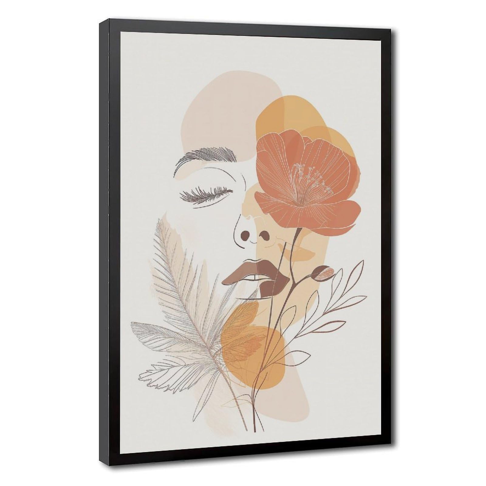 Bareronor Abstract Woman Face Line Canvas Poster Bedroom Decor Landscape Office Room Decor Gift 12" L X 18" W