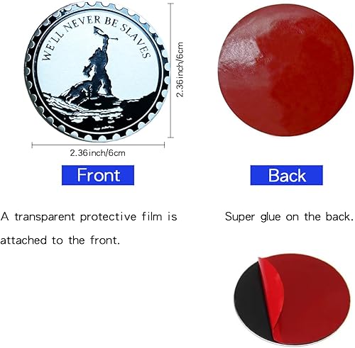 Miniatura 93 de 2 PCS Freedom Badge Rated Car Emblem, 4 x 4 Metal Automotive Badge, 3D Round Metal Car Badges Emblems, Car Badge Decals Stickers Compatible with