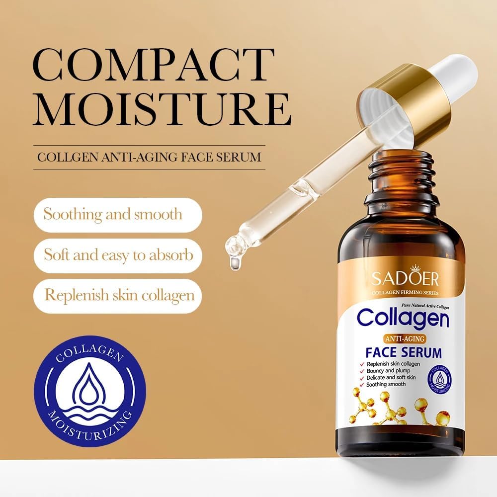 Sadoer Collagen Anti Aging Face Serum with 10 Times More Collagen Content Active Protein Technology – 30ml