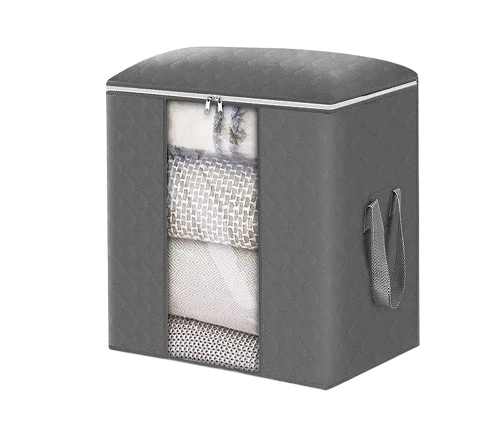 RRYPBOVG Foldable Blanket Storage Bags Quilt Storage Bag Foldable Clothing Organizer Blanket Sorting Bag Dustproof Closet Wardrobe Organizers Storage Box(Gray-67L)