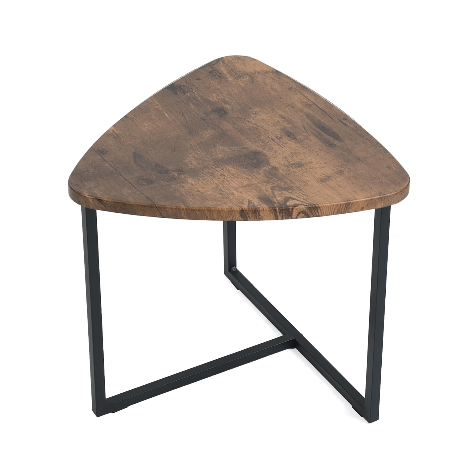 MEUBLE Cosy Juego de 2 Mesas de Café Auxiliares para Sala de Estar, Mesita Nido en Madera de Ingeniería y Metal, Estilo Industrial, Marrón