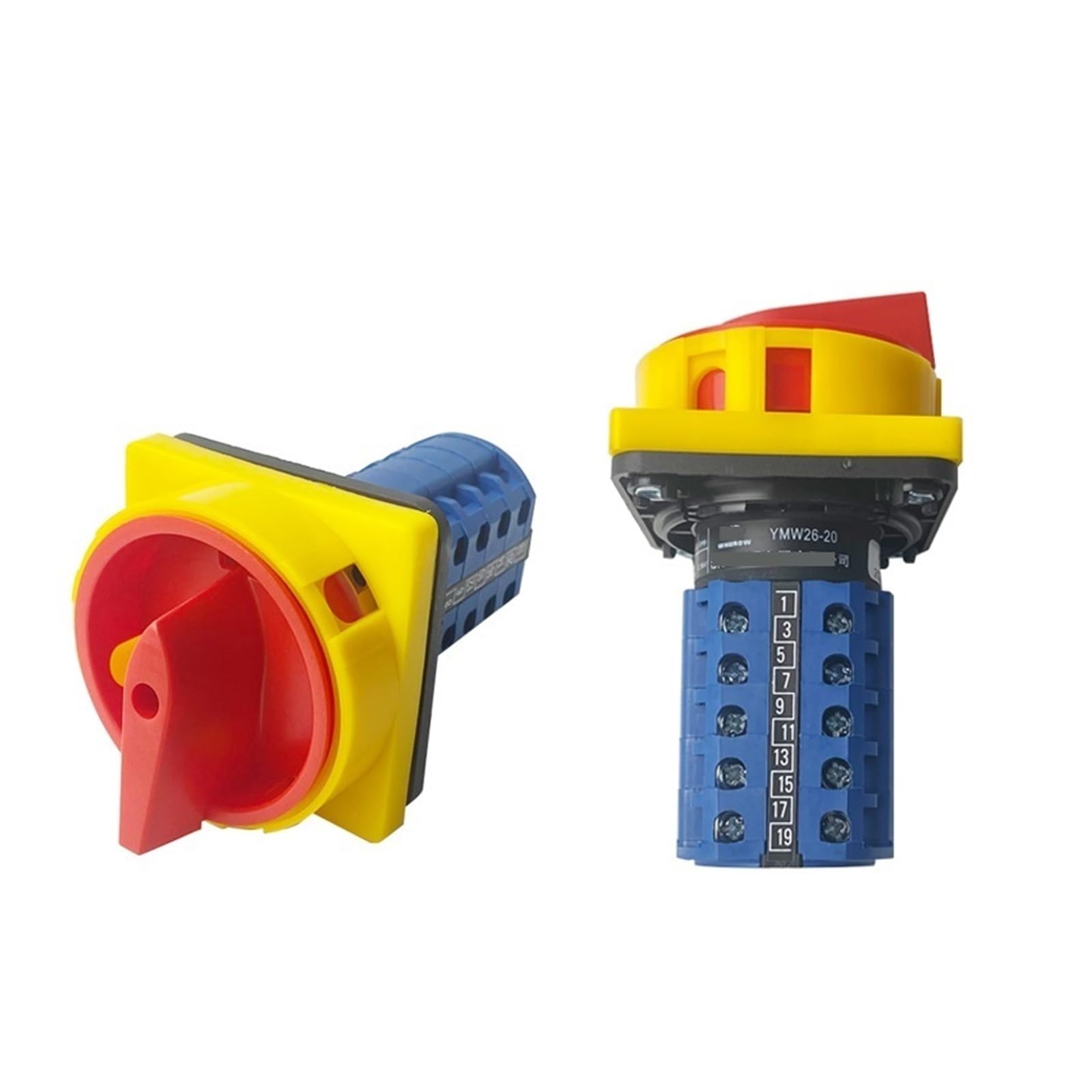 BKGWCSOR Self-Reset 3 Positions Padlock 20 Contacts 5 Poles Rotary Cam Changeover Switch 690V 20A Silver LW26GS-20/5 Switches