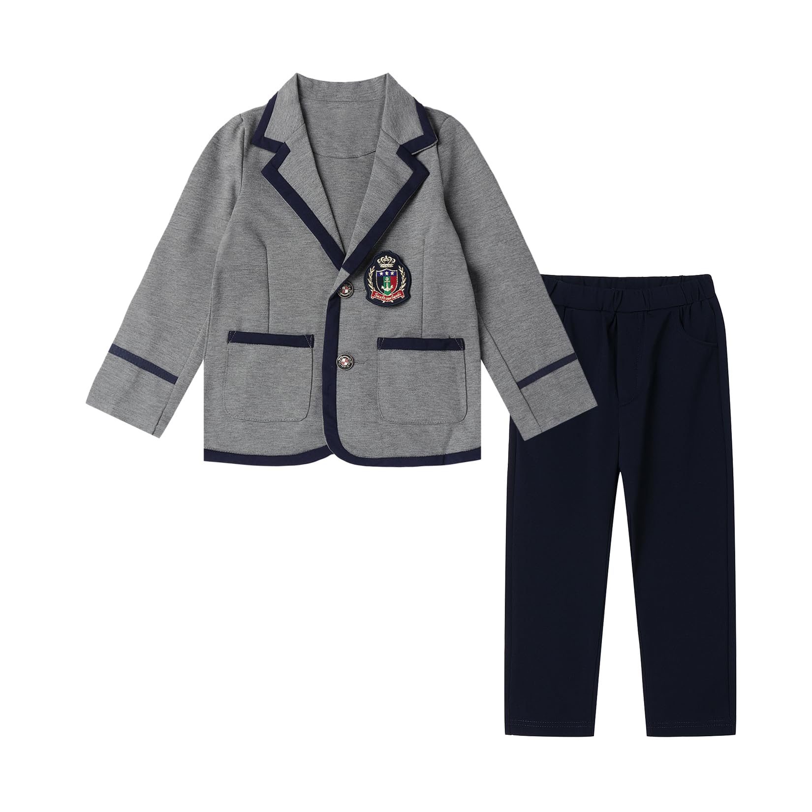 Mud Kingdom Conjunto de uniforme escolar británico para niños, de manga larga, plisado, a cuadros, regreso a la escuela, 4-16 años