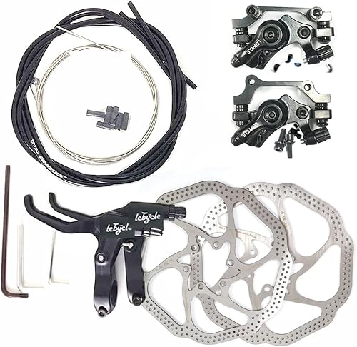 Juego de frenos de disco de bicicleta de montaña G3 HS1 Kit de freno de disco de bicicleta delantero y trasero de 6.299in con pernos y cable (HS1 A