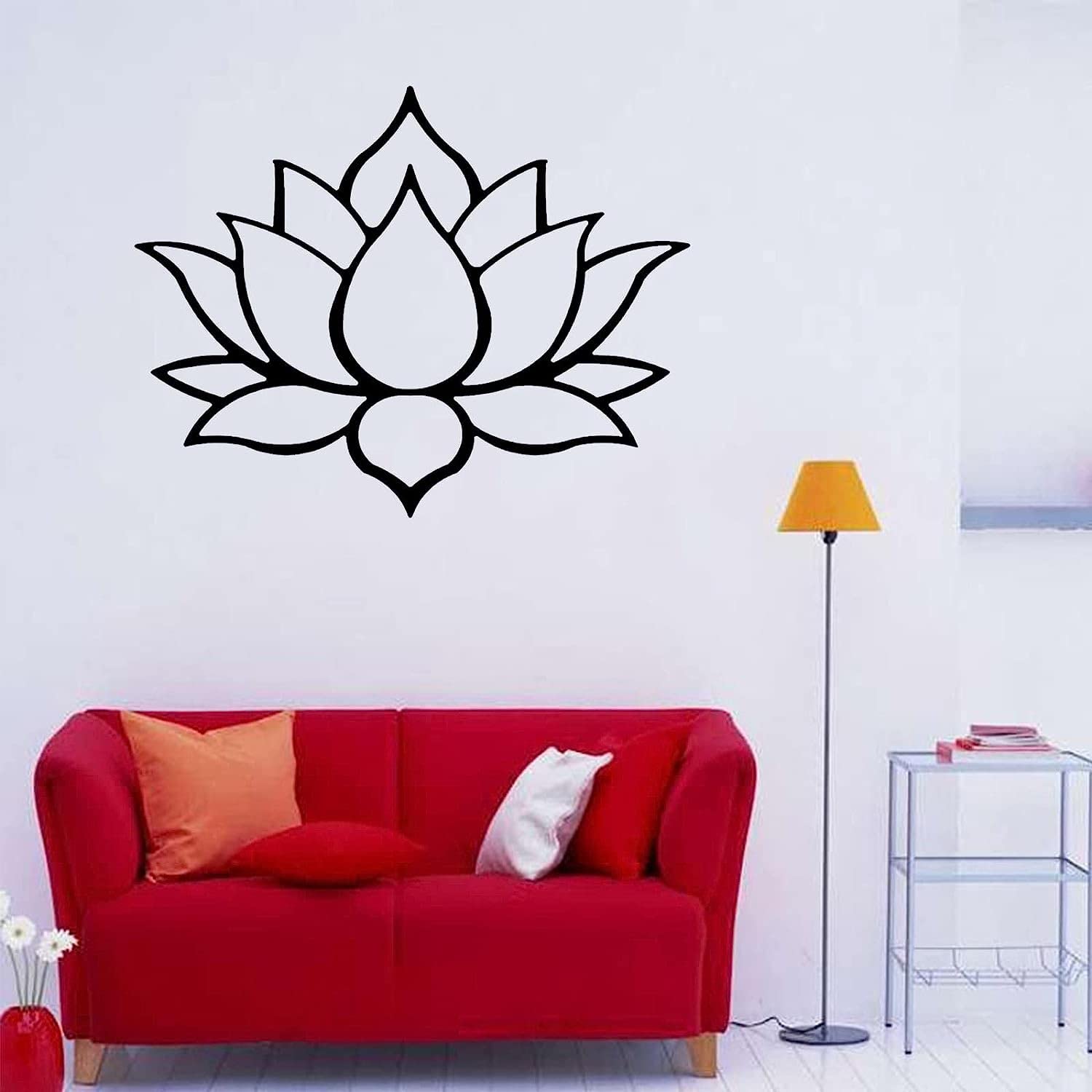 4 Decorazioni Parete Metallo A Forma Di Loto - Arte Murale Floreale Minimalista Per Interni - Foto 6