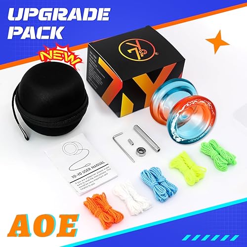 Miniatura 6 de AOE Yoyo profesional para niños de 8 a 12 años o más, yoyo sensible con agujeros profundos para los dedos, yoyo de truco de doble función para