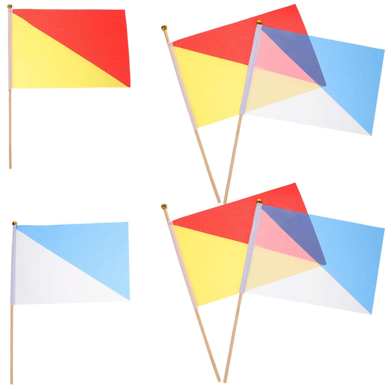 BESPORTBLE Commanding Signal Flags 6 Pack Referee Flags Reflective for Enhanced Visibility