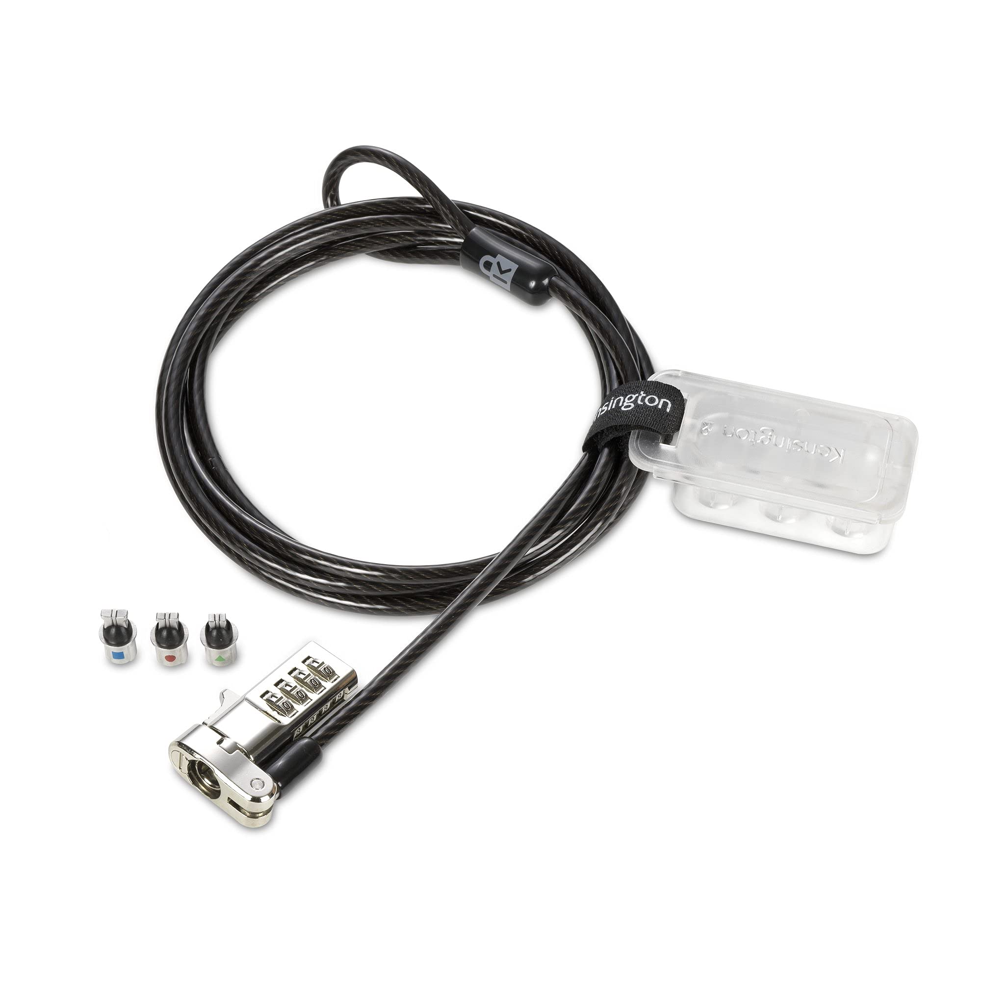Kensington - Câble de Sécurité à Combinaison Universel 3-en-1 pour Ordinateur Portable, Câble Antivol de 1,8 m en Acier Carbone, K62316WW