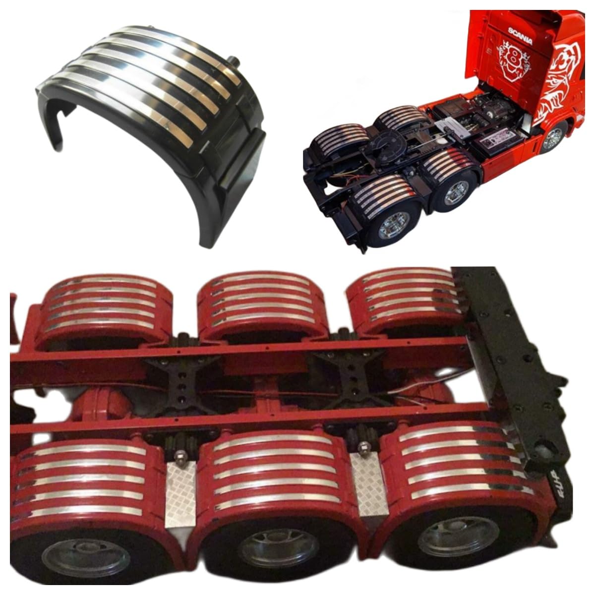 Kotflügel Metallpaste Aufkleber für Tamiya 1/14 RC Truck SCA 770 56323 56327 Upgrade Zubehör