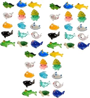 Toyvian 45 Peças Mini Modelos De Animais Decorações Do Oceano Mini Animais Animais Do Oceano Resina Pequena