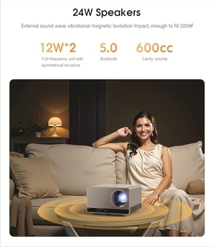Image of BORSSO Atom 2.0, Native 4K 2160p LTPS+ Display, 4000 ANSI, Certified GTV (Android 14) Projector 4K Ultra HD, Closed Engine, Fully Automatic, HDR10, HLG, MEMC, 24W Stereo DSP Speakers, WiFi 6, 5.2 BT,