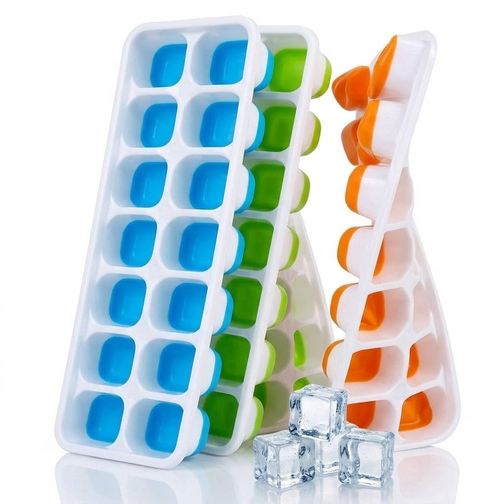 Crasts Ice Cube Trays Airabc Silicone with Removable Lid, Easy-Release Flexible 14-Cube Trays, LFGB Certified and BPA Free, Stackable Covers for Cocktail, Freezer-image-7