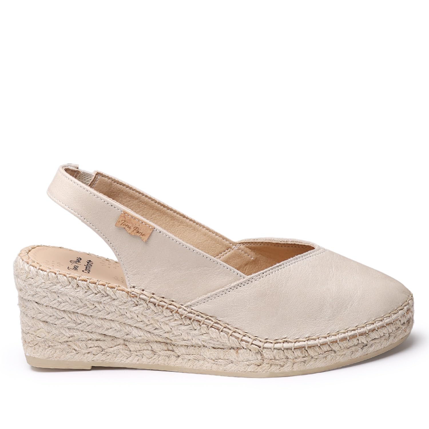 TONI PONS Termale - Espadrillas da Donna in Pelle con zeppa per una calzata più ampia