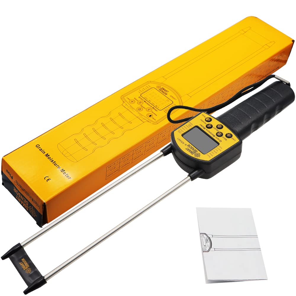 Medidor de humedad Medidor de humedad de granos TK100 Analizador de humedad portátil Medidor de humedad de granos de maíz, trigo, frijoles y maní Higrómetro de arroz(TK100S)