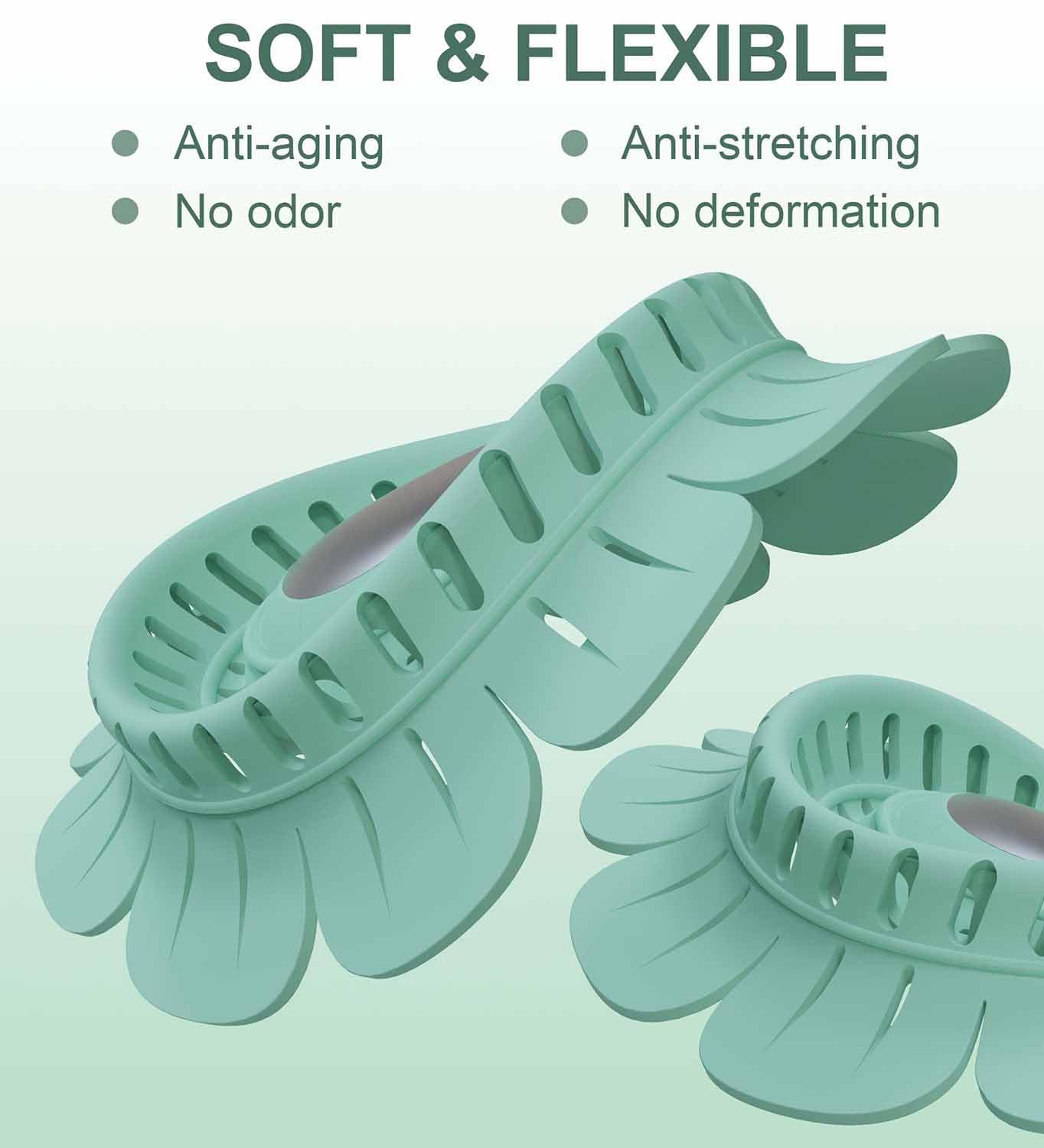 Captador de pelo de drenaje, paquete de 2 protectores de drenaje plegables de silicona para desagües regulares y emergentes de ducha, bañera, bañera, lavabo (verde)