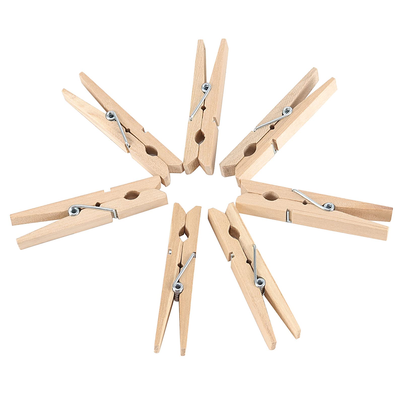 HOIGON 400 Stück 7,6 cm natürliche Holz-Wäscheklammern, stabile große Holz-Wäscheklammern, Holzklammern mit Feder, Holz-Wäscheklammern für Kleidung, Handwerk, hängende Fotos, Clipping Snacks