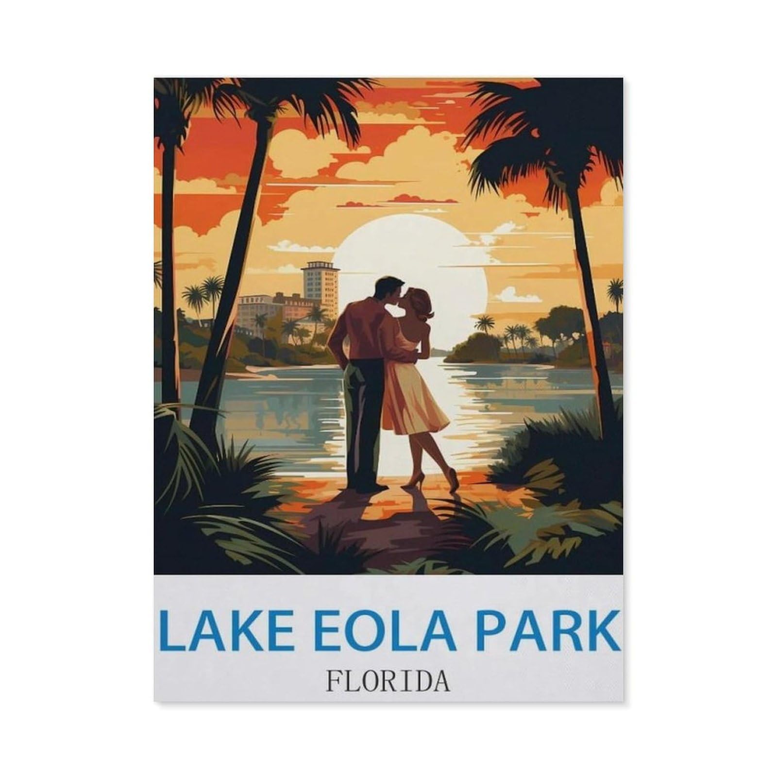 Lake Eola Park Florida，Retro Metal Tin Sign/Plaque for Kitchen Lounge Garden Garage Pub Wall/Door(15x30cm）6x12 inch-EC93