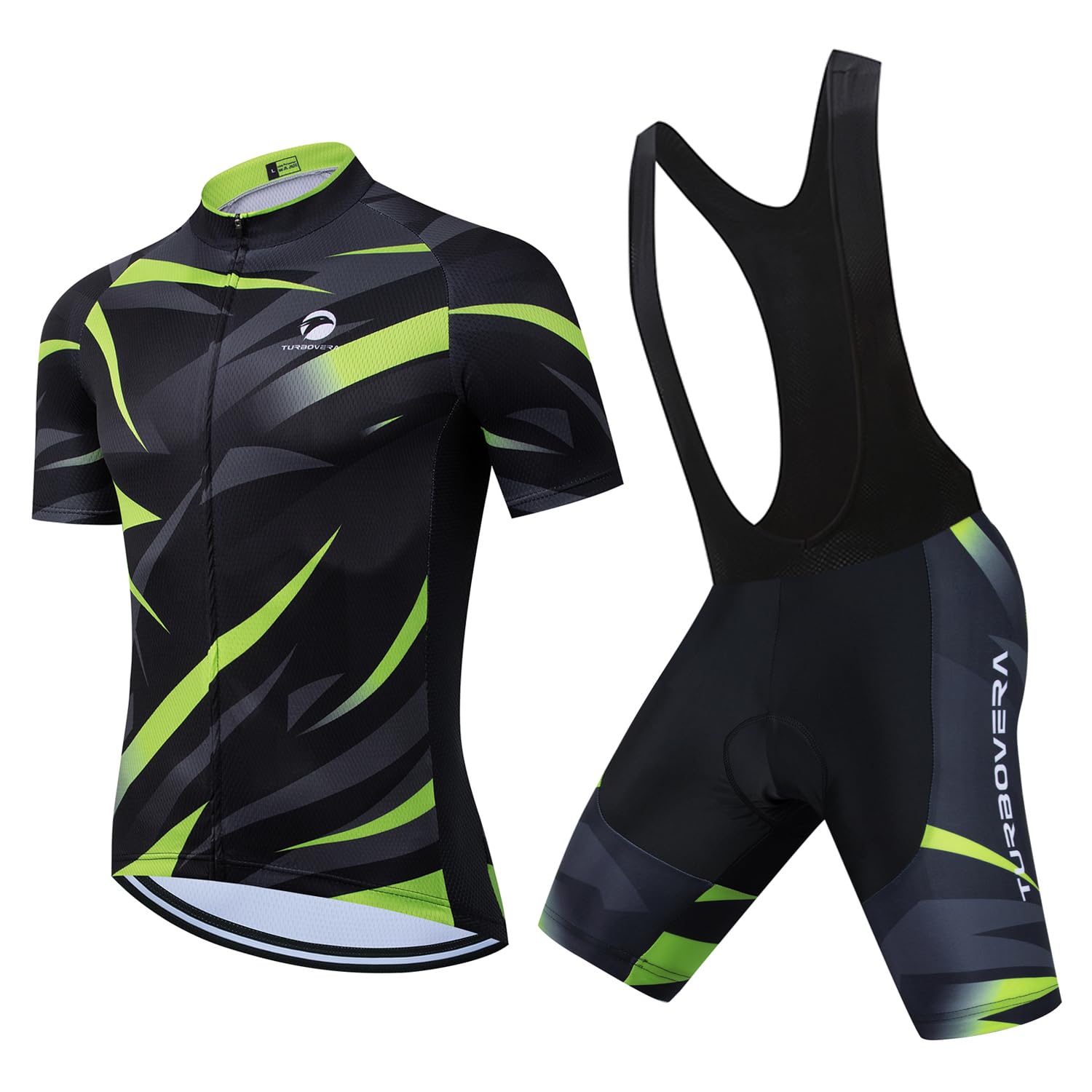 Set Ciclismo Estivo Uomo Manica Corta con Pantaloncini Imbottiti 9D - Tuta MTB Traspirante e Asciugatura Veloce