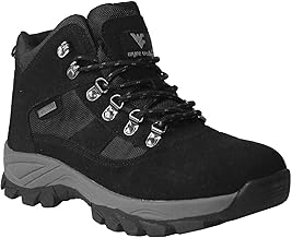 Mens Gents Waterproof Genuine Leather Breathable Lace Up Memory Foam Hiking Outdoor Trekking Boots UK Sizes 7-12