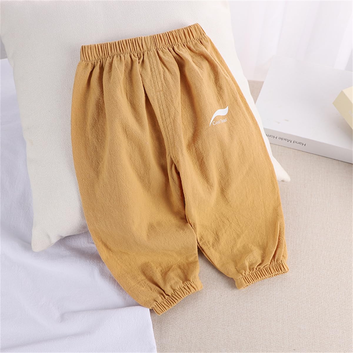 3er Pack Baby Kinder Jungen Mädchen Sommer Leinenhose Bloomers Baumwolle Lange Hosen Leichte Atmungsaktiv Dünn Pumphose Haremshose Jogginghose Lässige Hose Gr. 74/80/86/92/98/104/110/116