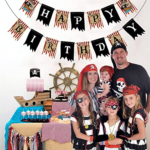 Gogoparty Pirate Happy Birthday Banner - Pirate Theme Garland Party Supplies, Pirate Birthday Banner Decoration For Adults Kids #TOP4