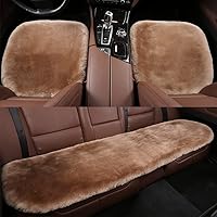 Vista 11 de LLB Fundas de asiento acolchadas de piel de oveja genuina para coches, camiones, SUV, protector de asiento cómodo, almohadilla para el asiento