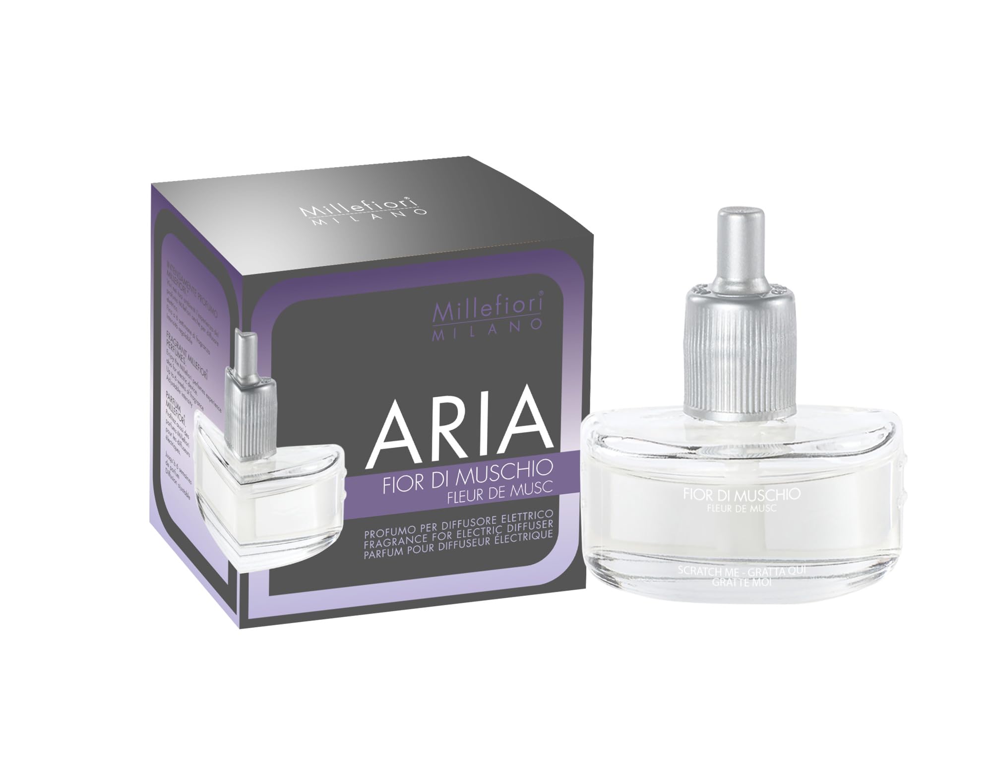 Millefiori Milano – Aria Fragranza per Diffusore Elettrico, Fior di Muschio – Profumatore Ambiente con Note Fiorite e Muschiate, Ideale per Casa e Ufficio, Ricarica 20 ml