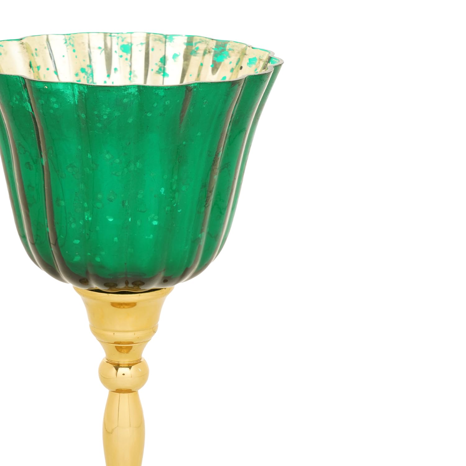 Pure Home + Living Green and Gold Votive with Metal Stand - Small 3