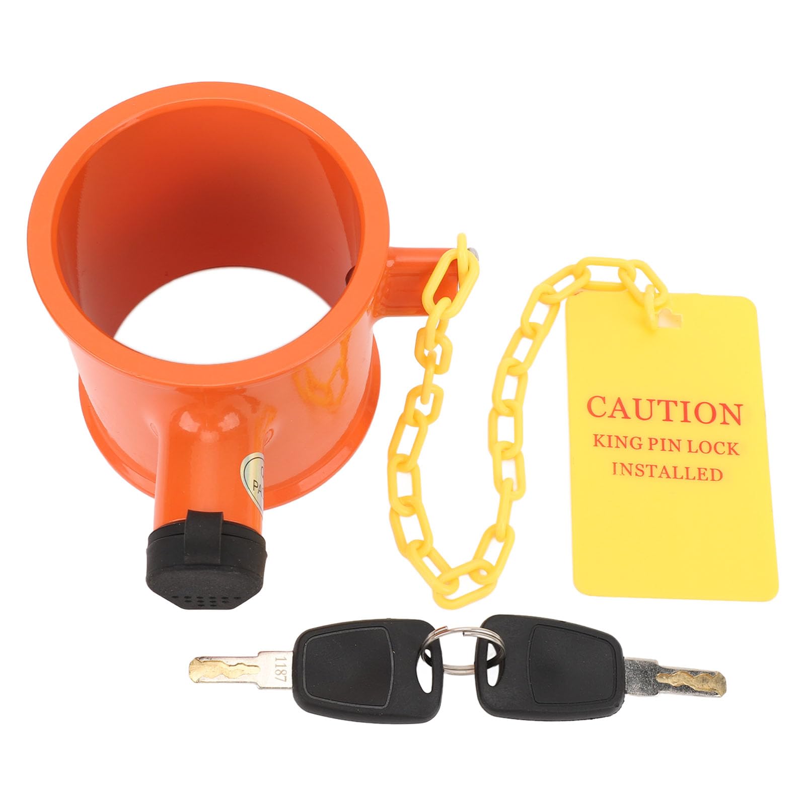 Tbest - Verrou d'attelage de selle de remorque, antivol robuste pour camping-cars, bateaux, camping-cars et semi-remorques, orange