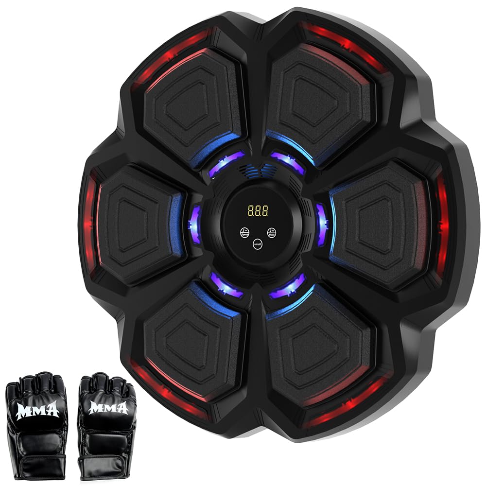 Topteng Bluetooth Music Boxing Machine mit 9 Geschwindigkeitsmodi und Zählmodus, Reaktionstraining, Boxmaschine mit Musik für Erwachsene Kinder, Boxen Musik für Wand, Wandmontiertes Reflex-Training
