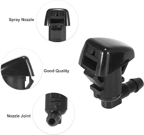 Miniatura 4 de ACROPIX Boquillas para limpiaparabrisas delantero para Dodge Nitro con conector de manguera, paquete de 5, color negro