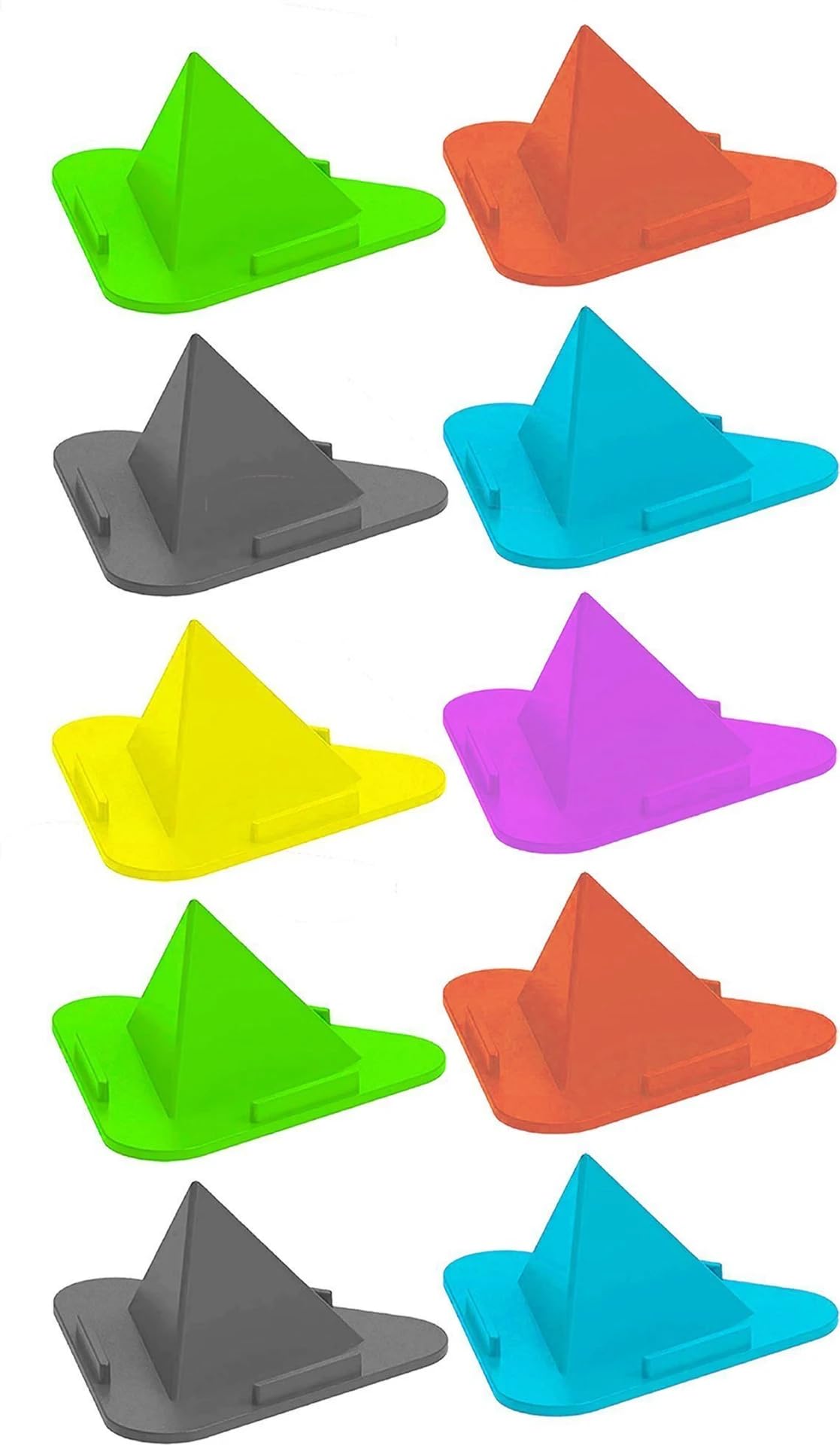 Pyramid Phone Stand, Universal Mobile Holder with Three Viewing Angles, Compatible with Most Smartphones and Small Tablets, Multicolour, Pack of 5-picture-35