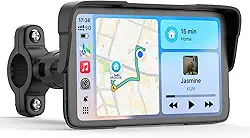 Tela de sistema de navegação GPS CarPlay para motocicleta de 12,7 cm, com Apple Carplay e Android Auto, tela sensível ao toque à prova d'água, tela de reprodução de Moto Car com Bluetooth duplo