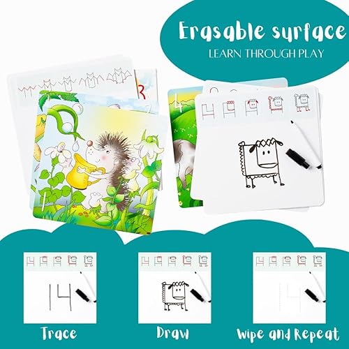 Miniatura 7 de Actividad de aprendizaje de dibujo con alfabeto y números, perfecto para niños que aman los juguetes, arte y manualidades, para niñas y niños de 3,