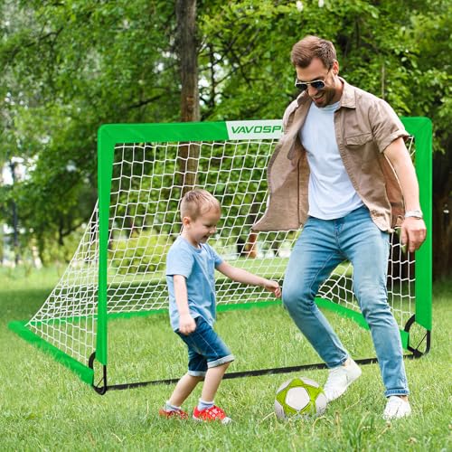 Image of Kids Soccer Goals for Backyard Set - 2 of 4' x 3' Portable Soccer Goal Training Equipment, Pop Up Toddler Soccer Net with Soccer Ball, Soccer Set for Kids and Youth Outdoor Games, Sports, Play