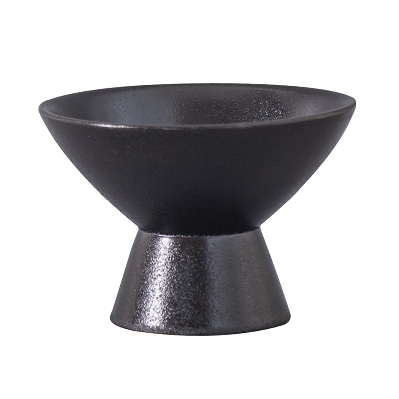 Ronyme Ceramic Flowerpot Decorative Footed Bowl, Simple Flower Arrangement Container for Home Decor, 4.9x4.3x3.5 Inch Black Planter Ornament for Living Room Study Cafe Yard, Floral Art Supplies Gift