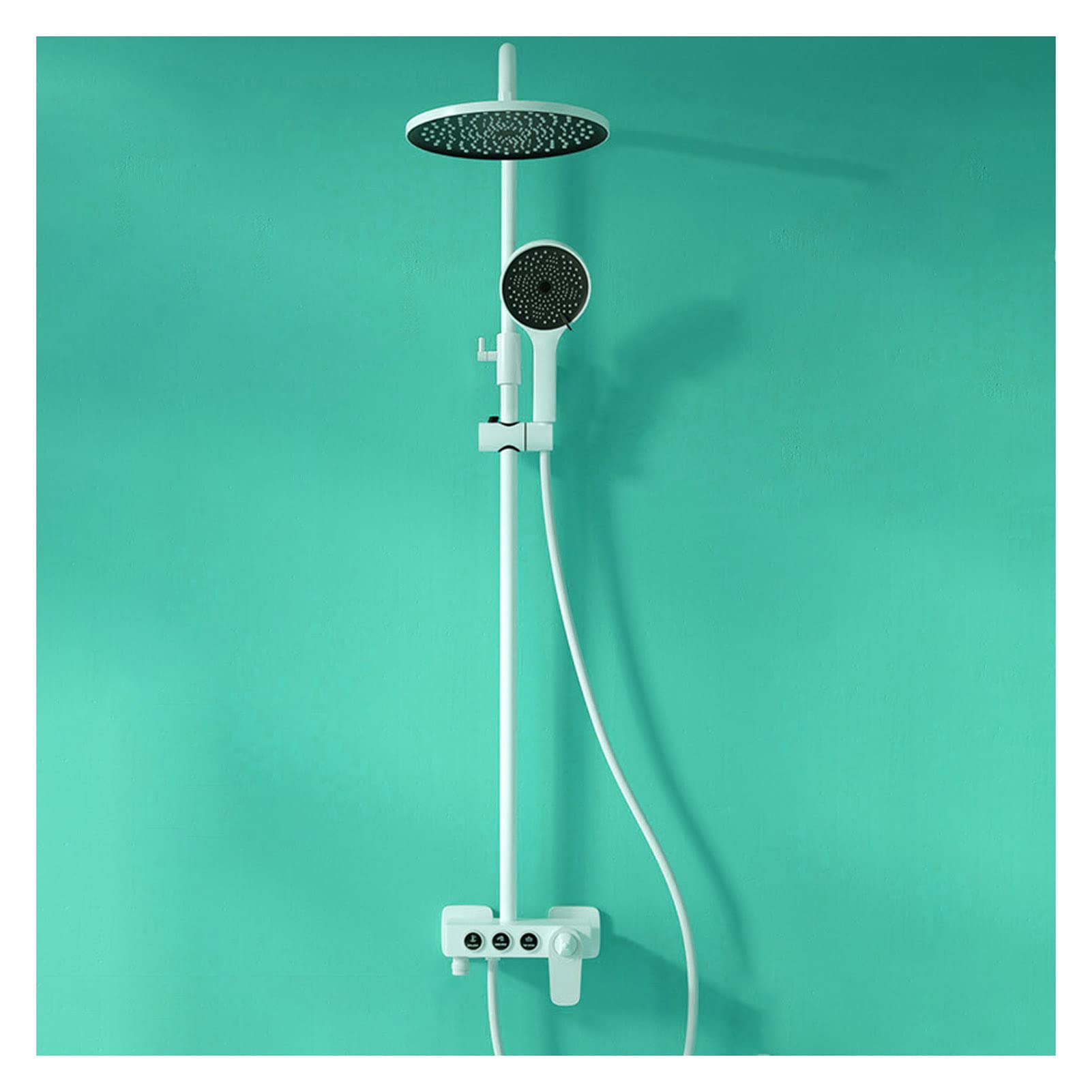 Pommeau de douche thermostatique en laiton fini blanc pour stopper les variations de température