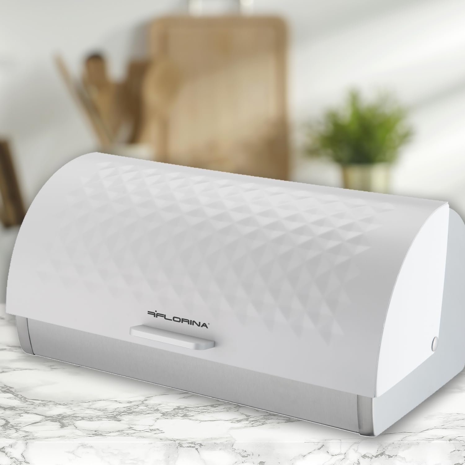 Portapane KANBCNG 5 L In Acciaio Inox 410 – Finestra Trasparente, Fori Di Ventilazione, Forma Ovale E Lucidatura A Specchio