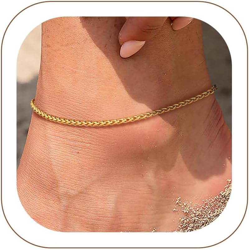 U7 Ankle Bracelets for Women Stainless Steel Waterproof Tarnish Resistant